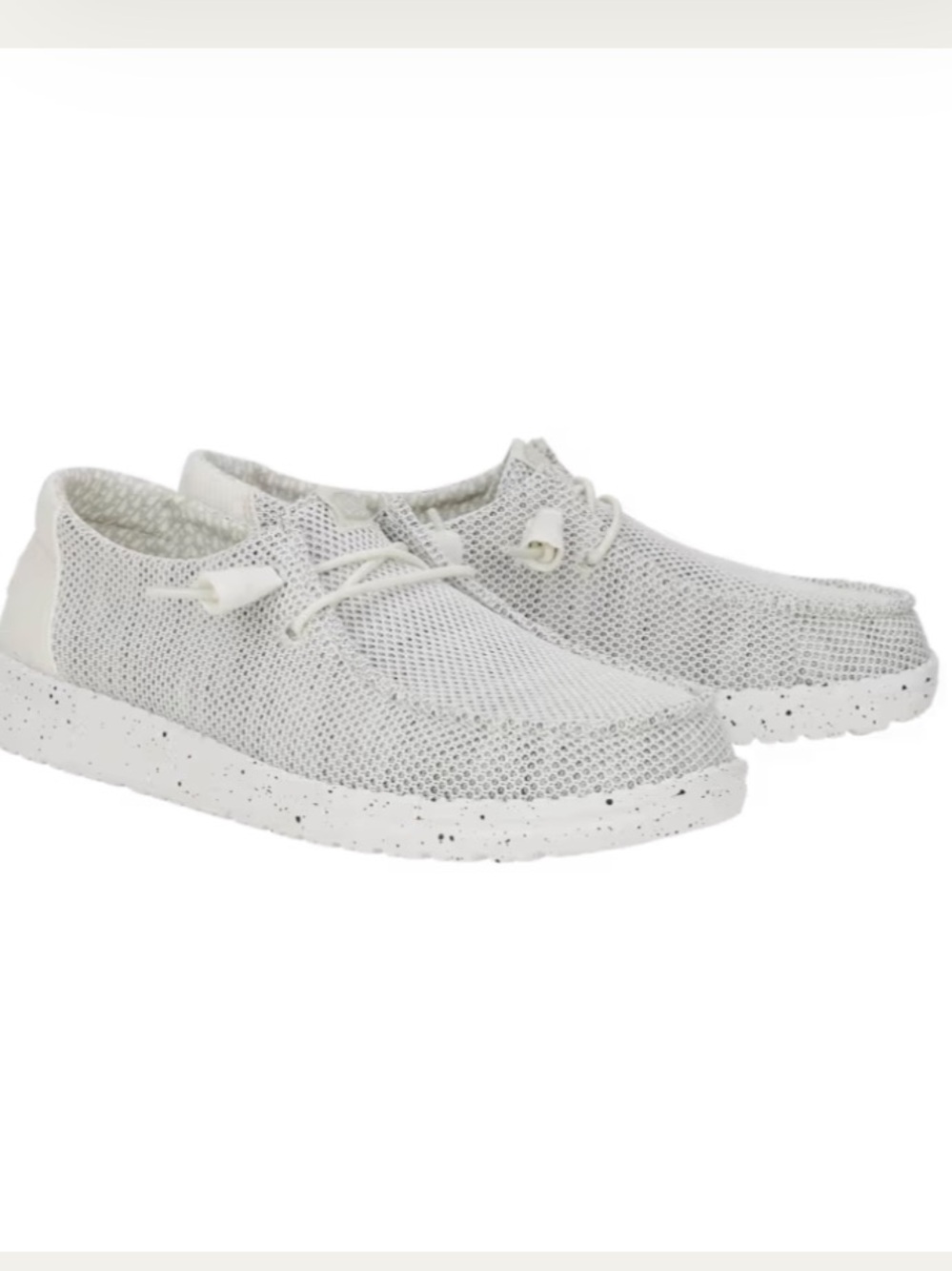 Hey Dude Wendy Sox Stone White Knit Slip-On